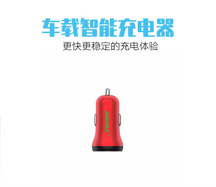 塑膠雙USB車載充電器 